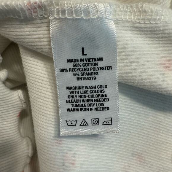 Aeropostale Y2K Cropped Top Sz LG White FloraL Scrunch Front Bow Cottagecore EUC - Picture 7 of 10